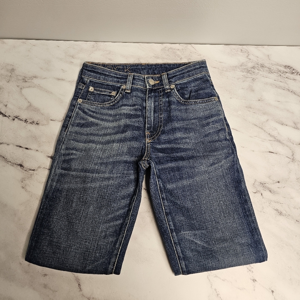 Brock Collection High Rise Skinny Ankle Blue Jeans 25 Preowned - Picture 5 of 9